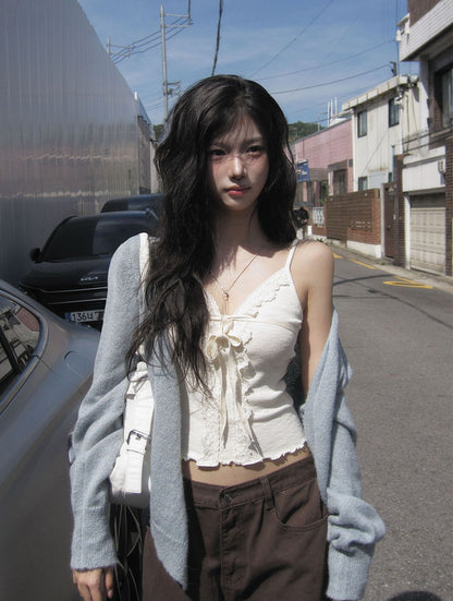 v領羊駝修身裹身開衫3色【MODIMOOL🩵】