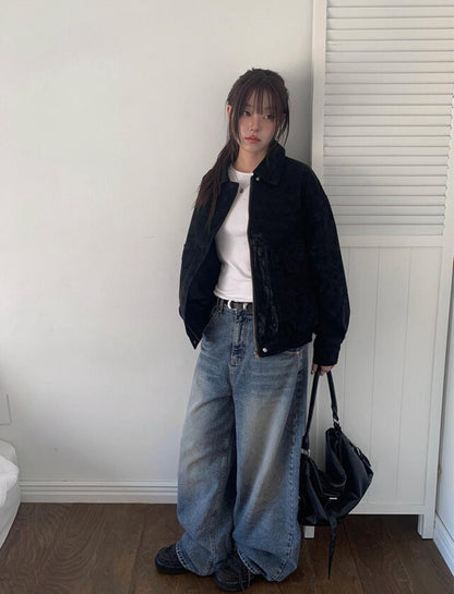 水洗啞色Overfit皮褸 [Anyonemore]